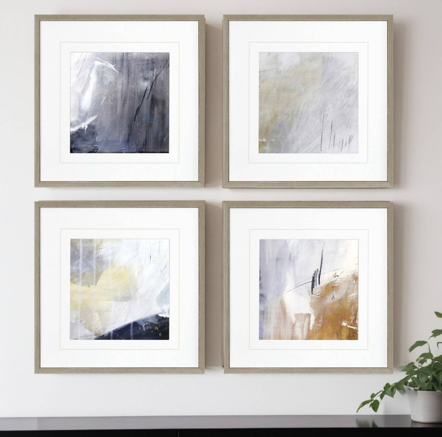 Set Of Four Nightscape I Gold Framed Print Wall Art