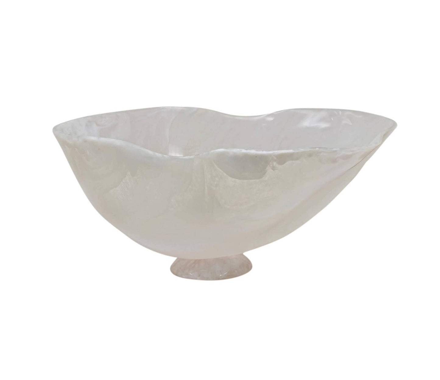 Lg White Fruit Bowl Resin Dia 21.2": White / RESIN