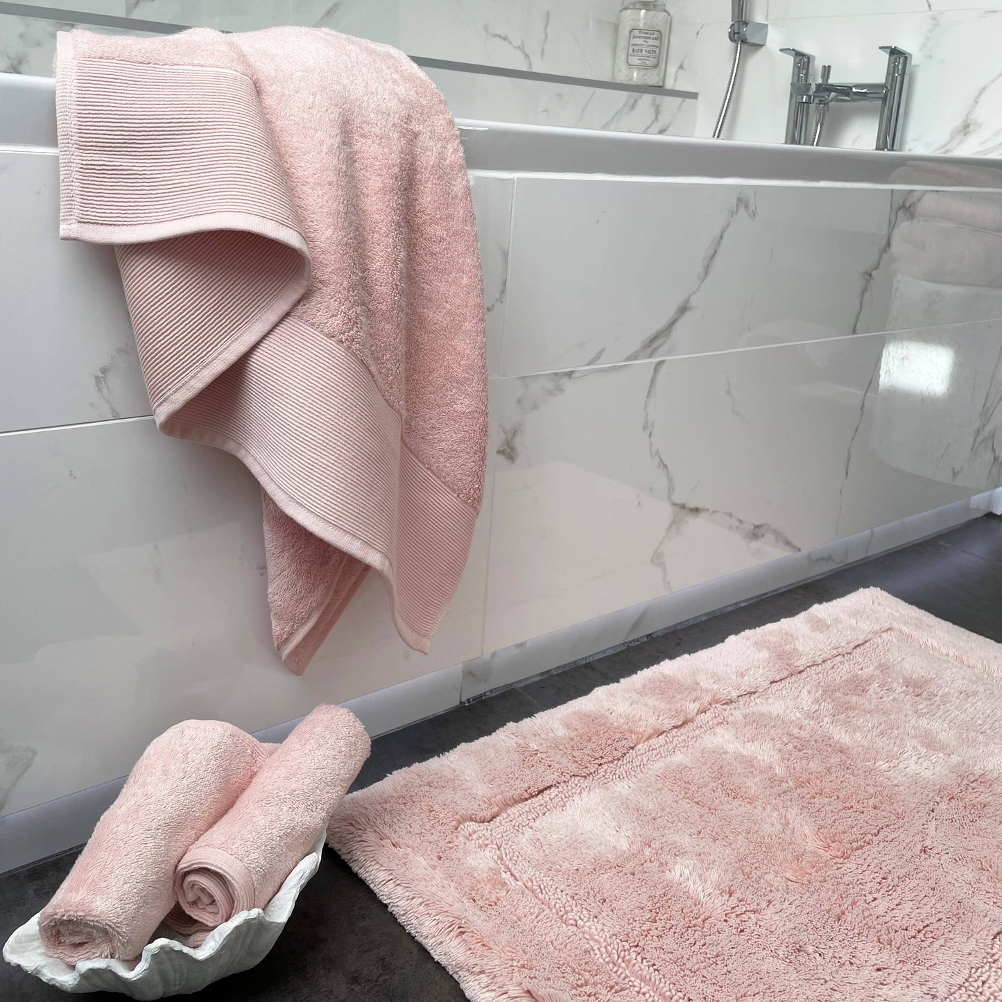 Luxury Bamboo Cotton Bath Mat Non-Slip - Ultra Soft & Thick