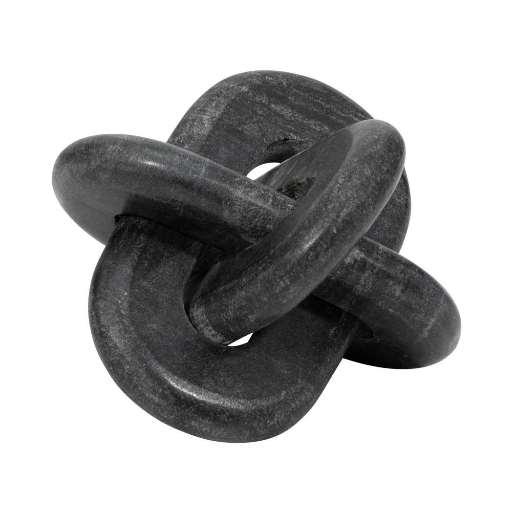 Stone Marble Abstract Knot Decorative Object - Gray, 6 in.