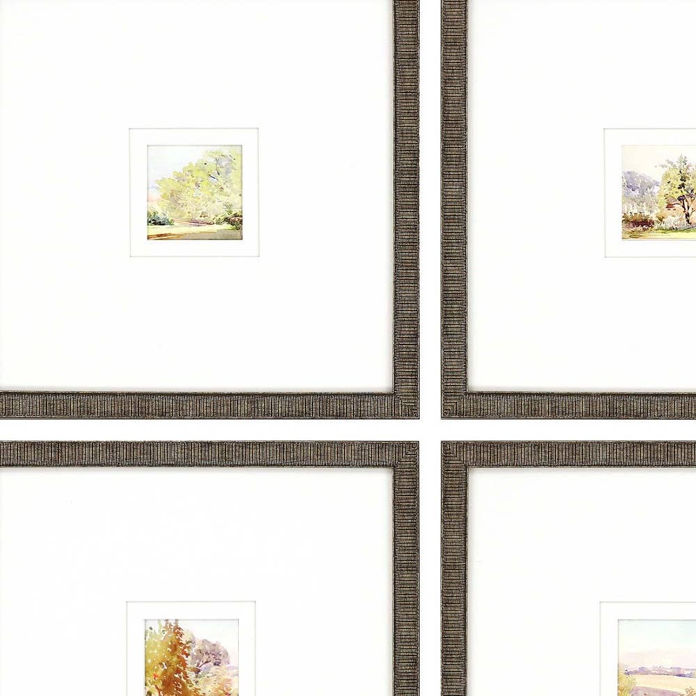 Set Of Four Petite Sunrise Gold Framed Print Wall Art