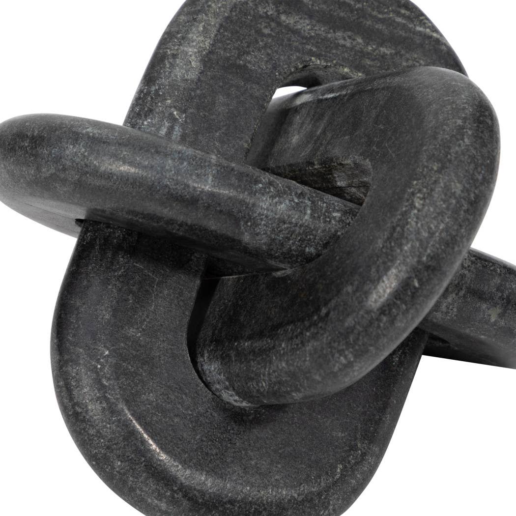 Stone Marble Abstract Knot Decorative Object - Gray, 6 in.