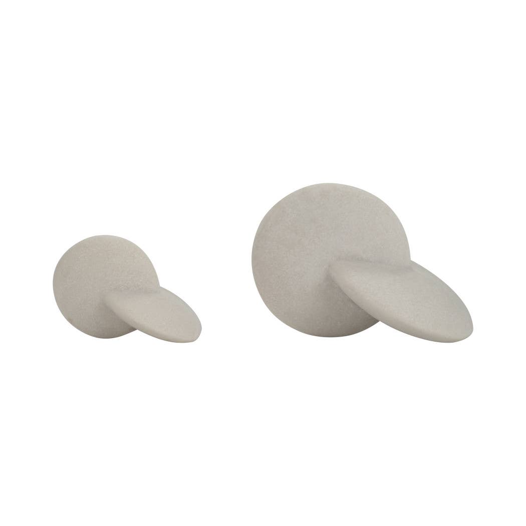 Decorative Objects Set of 2 - White Resin Modern, 8/11 in.