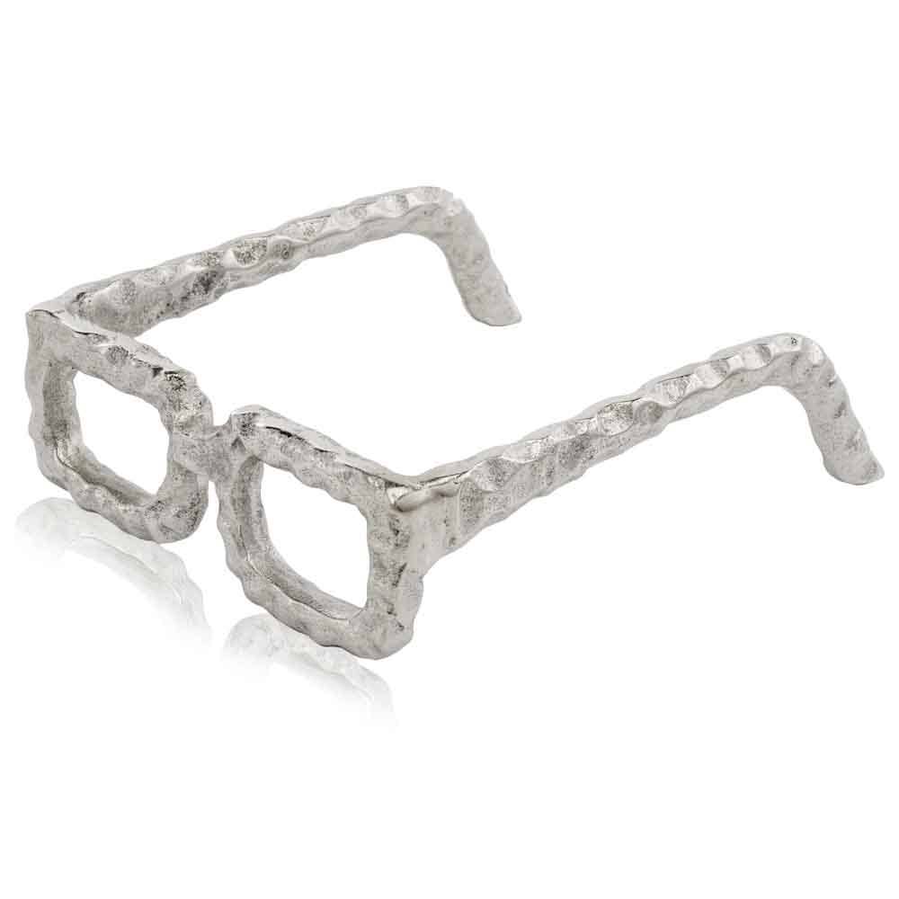 2" Silver Buffed Aluminum Decorative Eyeglasses