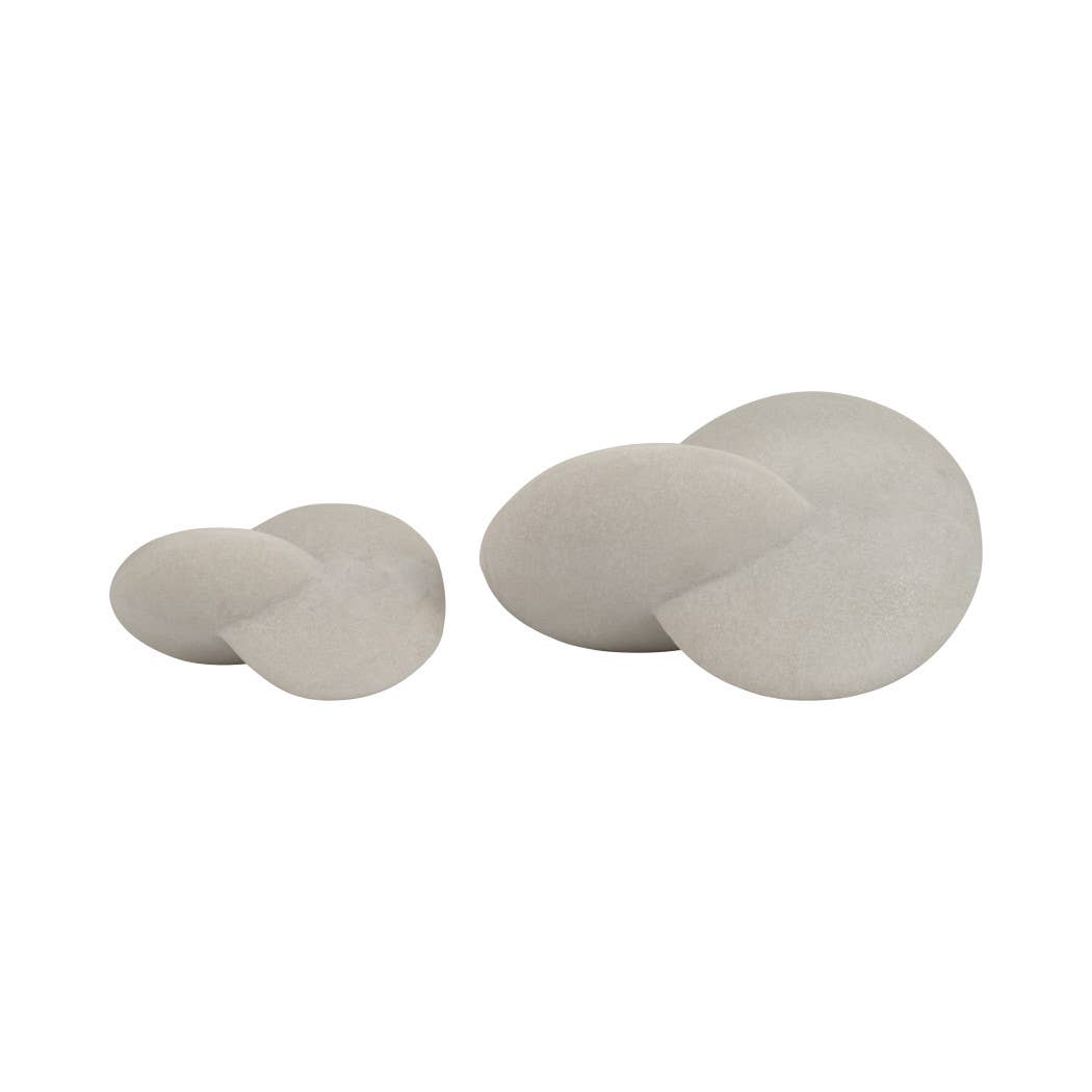 Decorative Objects Set of 2 - White Resin Modern, 8/11 in.