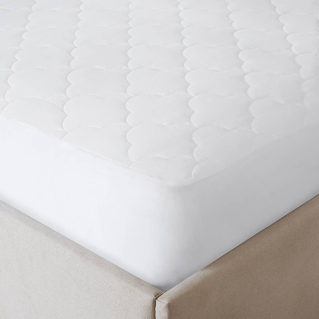 All Natural Cotton Percale Quilted Mattress Pad: King