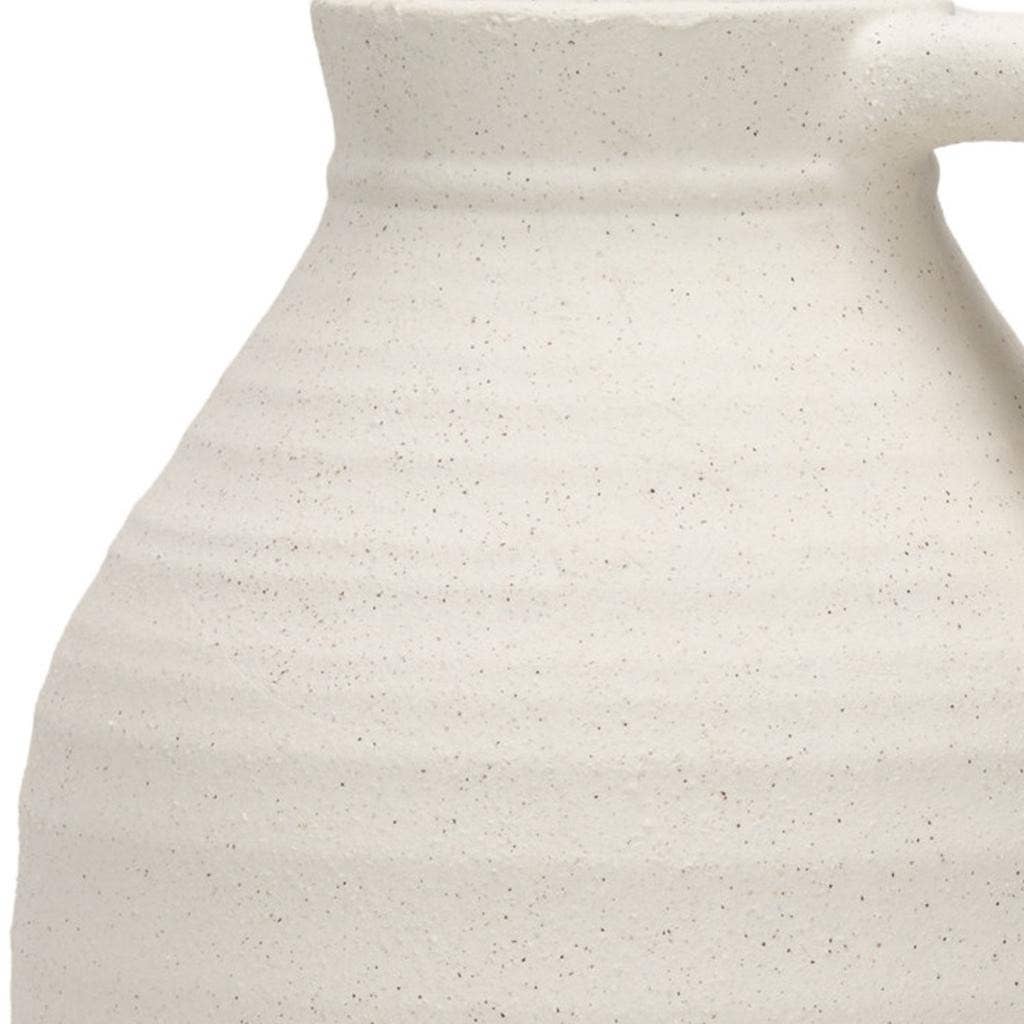 15" Off White Ceramic Jug Table Vase