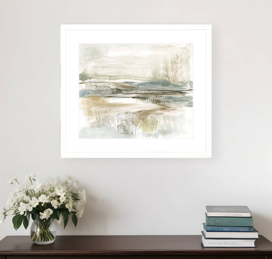 Stark Landscape II White Framed Print Wall Art