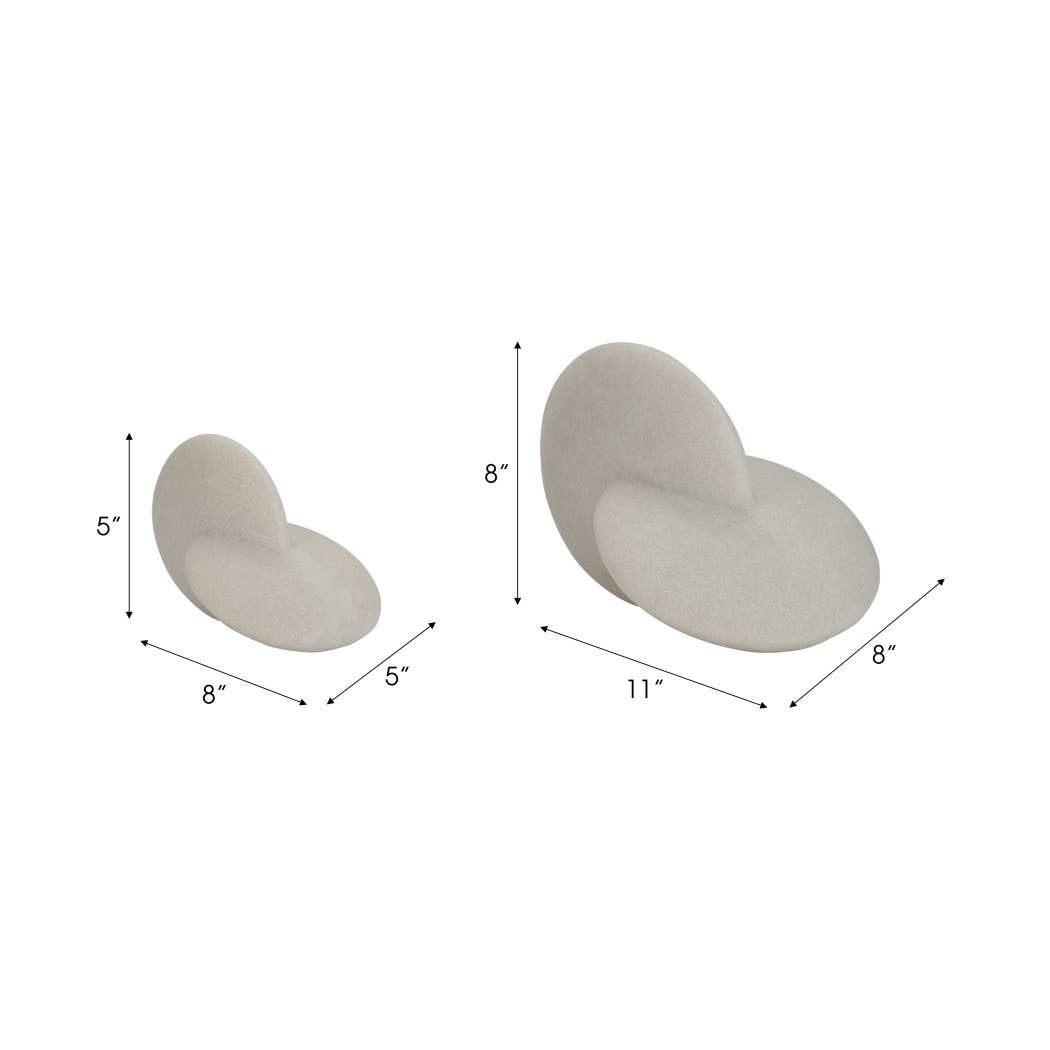 Decorative Objects Set of 2 - White Resin Modern, 8/11 in.