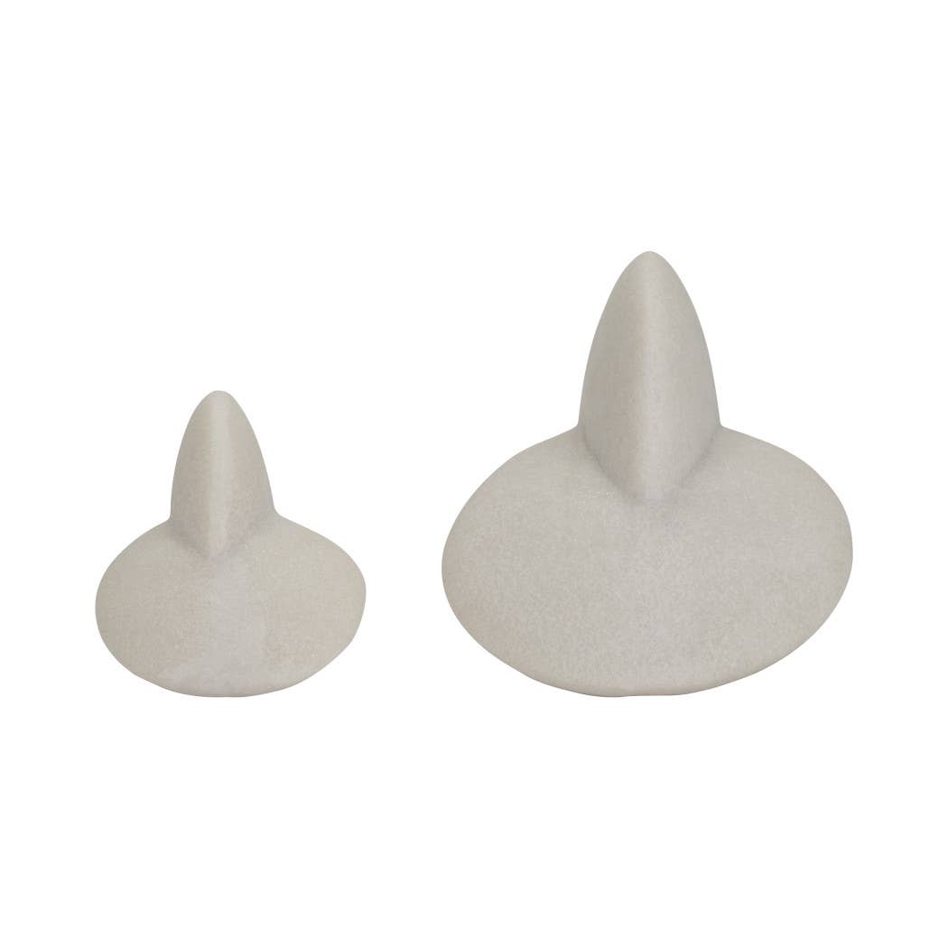 Decorative Objects Set of 2 - White Resin Modern, 8/11 in.