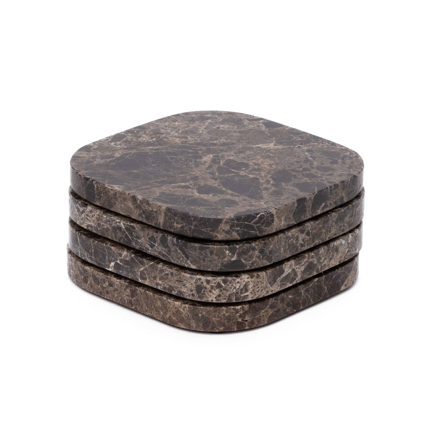 Marble coaster - organic - brown set of 4 pieces - 10x10x1cm