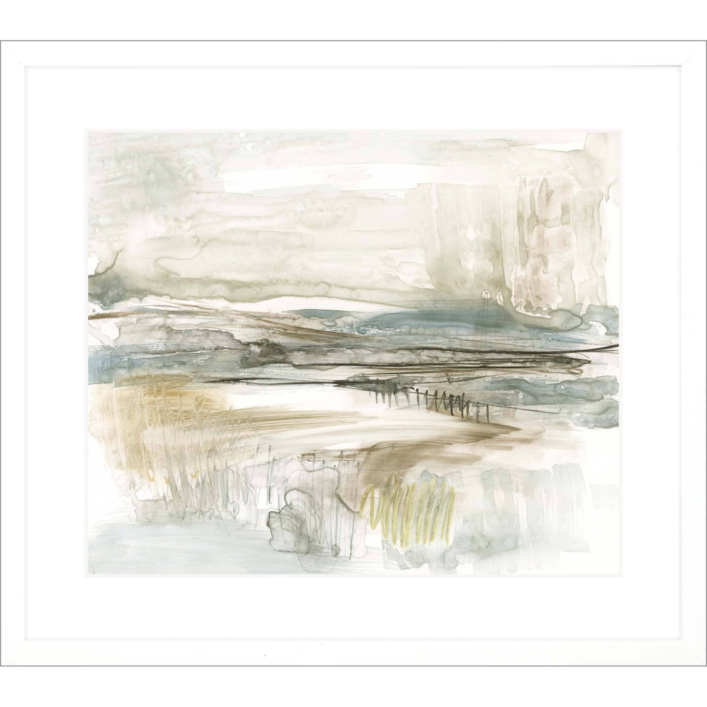 Stark Landscape II White Framed Print Wall Art