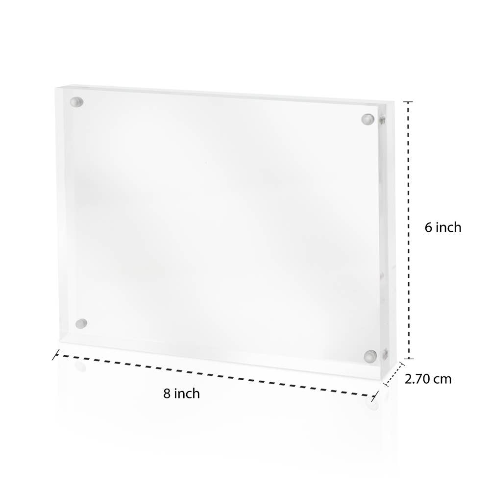 Isaac Jacobs Super Thick Clear Acrylic Magnetic Photo Frame