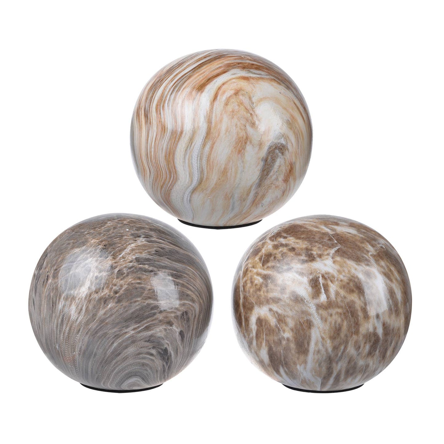 Natural Marbleized Balls ( set of 3): Natural
