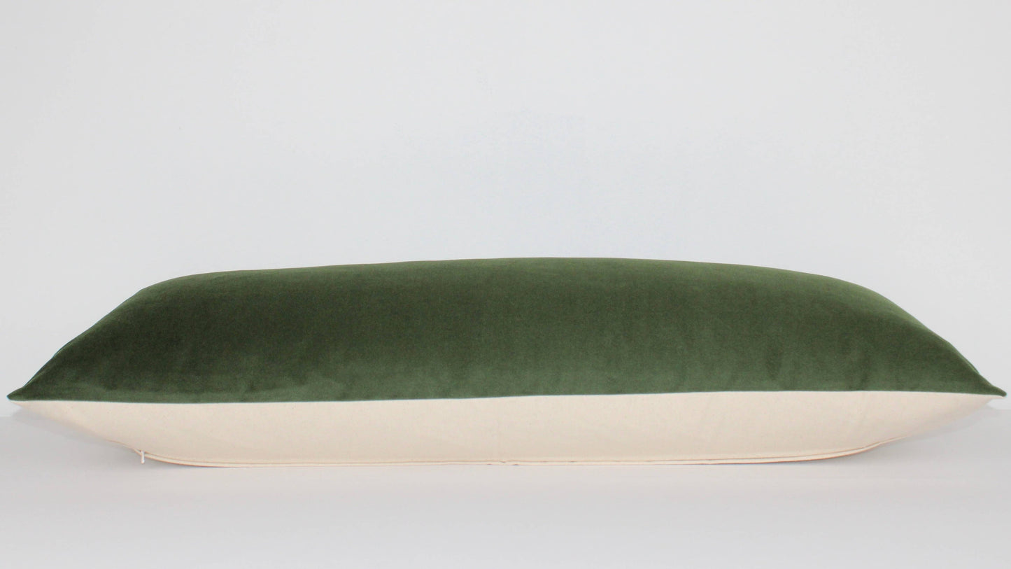 Green Velvet Extra Large Lumbar: 14x42