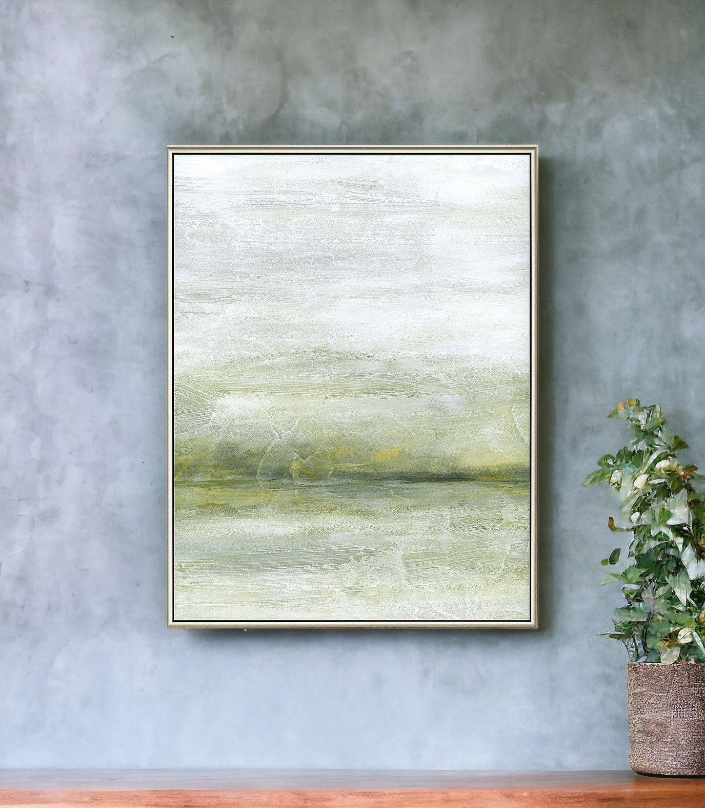 Jaune II Silver Floater Frame Print Wall Art