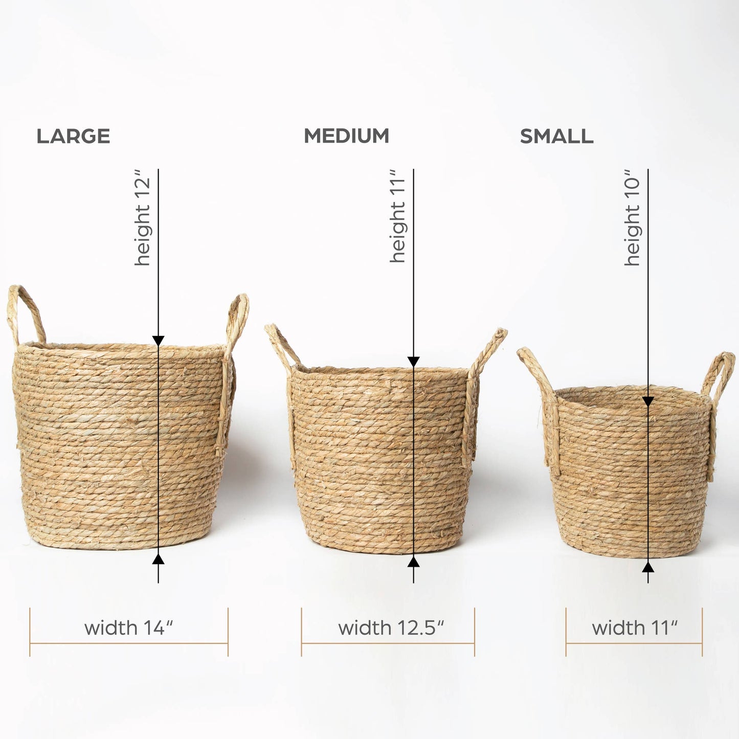 816 - Seagrass Basket with handles: Large