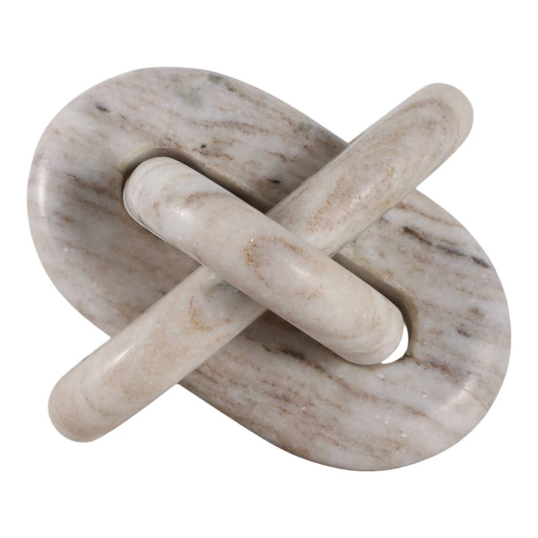 Decorative Object - Ivory Marble Modern Knot, 6 in.