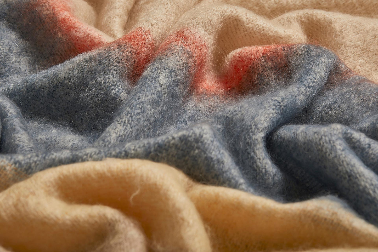 Slate Brushed Mohair Throw