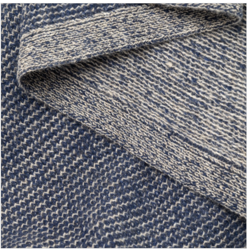 Cobalt & Platinum Yak Beehive Knit Throw