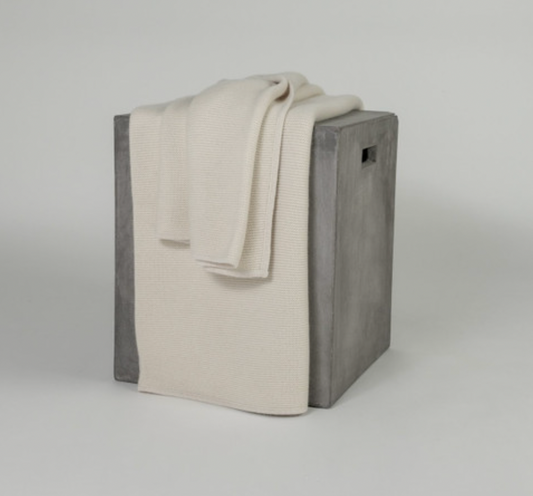 Cream Purl Knit Cashmere Throw