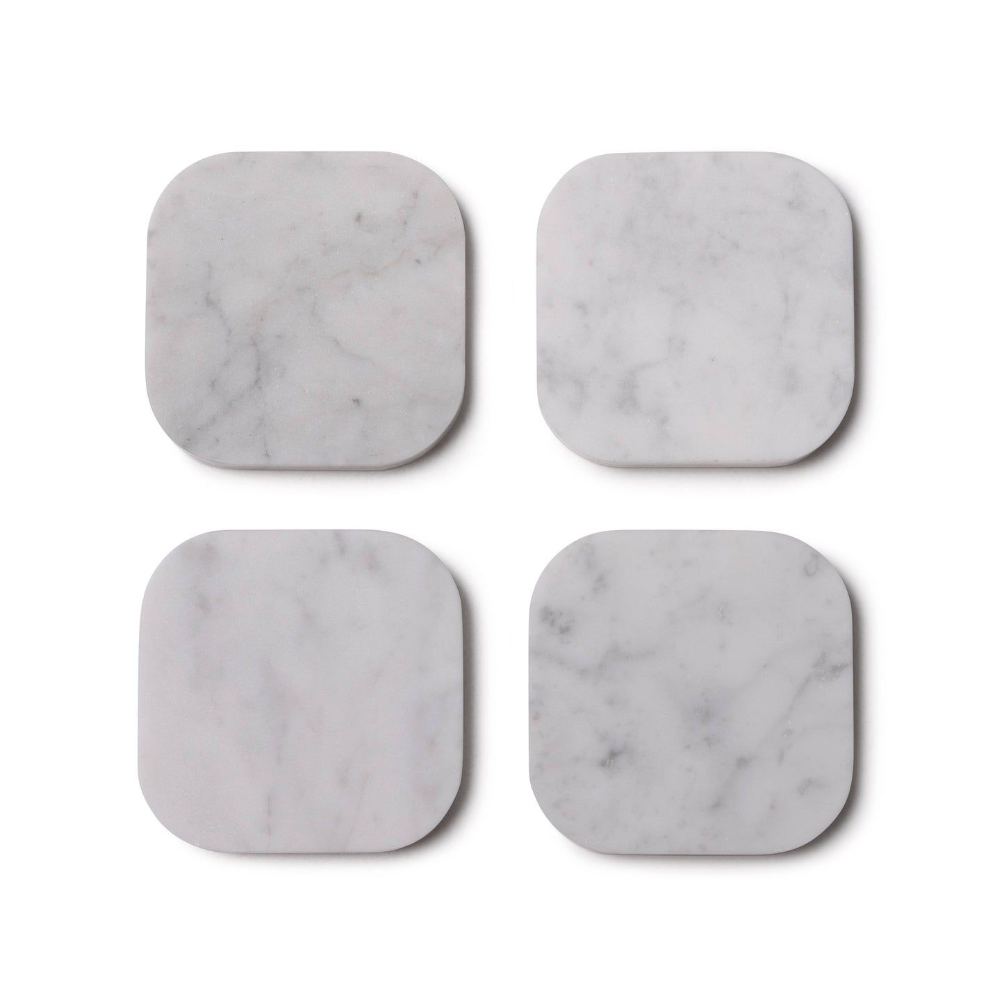 Marble coaster - organic - white set of 4 - 10x1