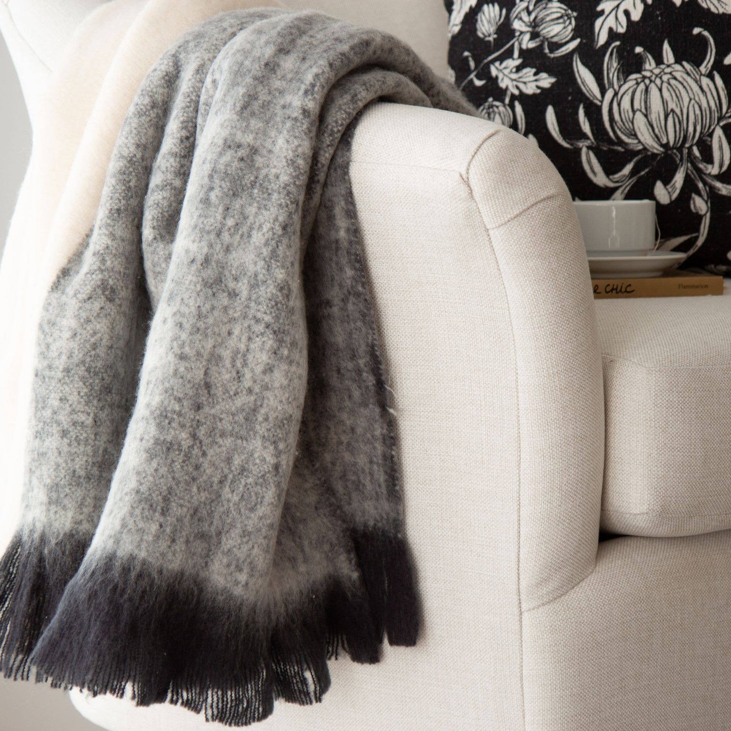 Calla Faux Mohair Throw – Soft, Stylish, Cozy Blanket: Tan / 50" X 60"