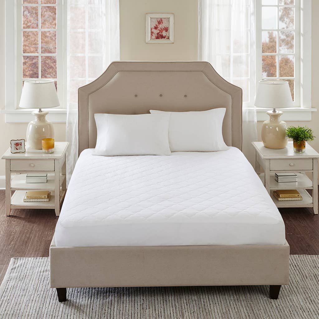 All Natural Cotton Percale Quilted Mattress Pad: King
