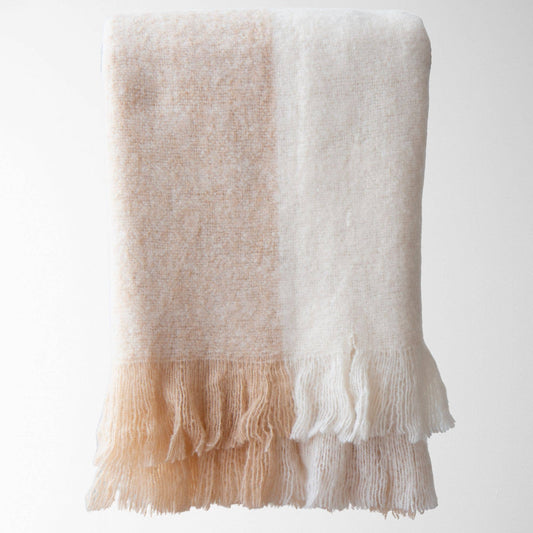 Calla Faux Mohair Throw – Soft, Stylish, Cozy Blanket: Tan / 50" X 60"