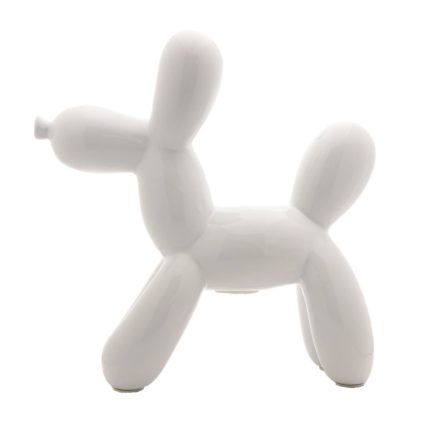 White Ceramic Dog Piggy Bank - 12" tall