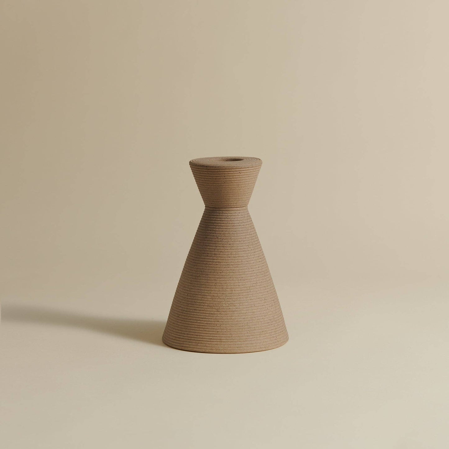 Medium Candlestick Holder: Ivory Clay