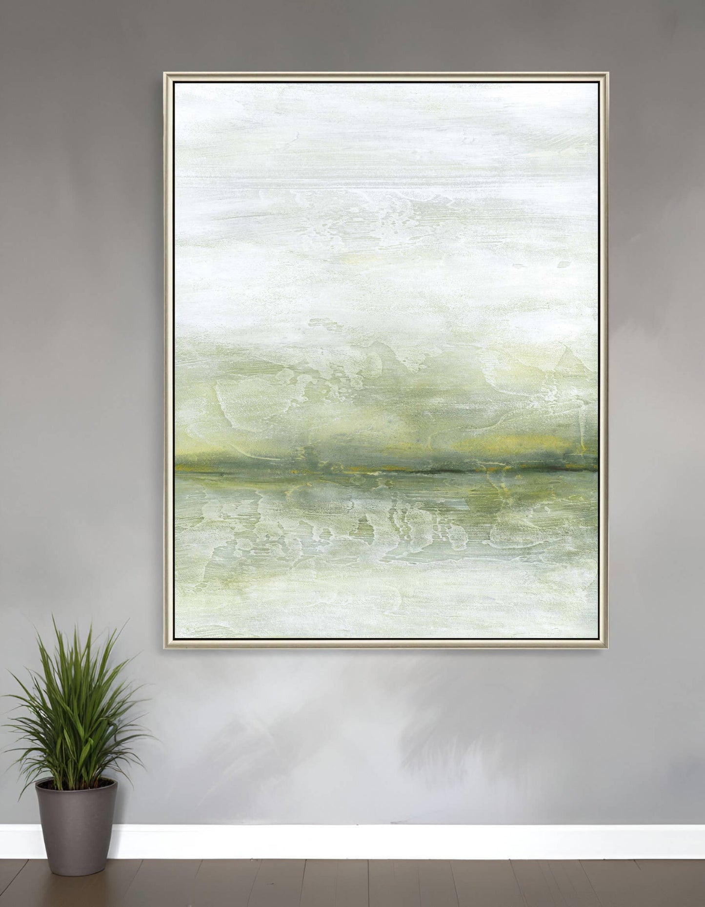 Jaune I Silver Floater Frame Print Wall Art