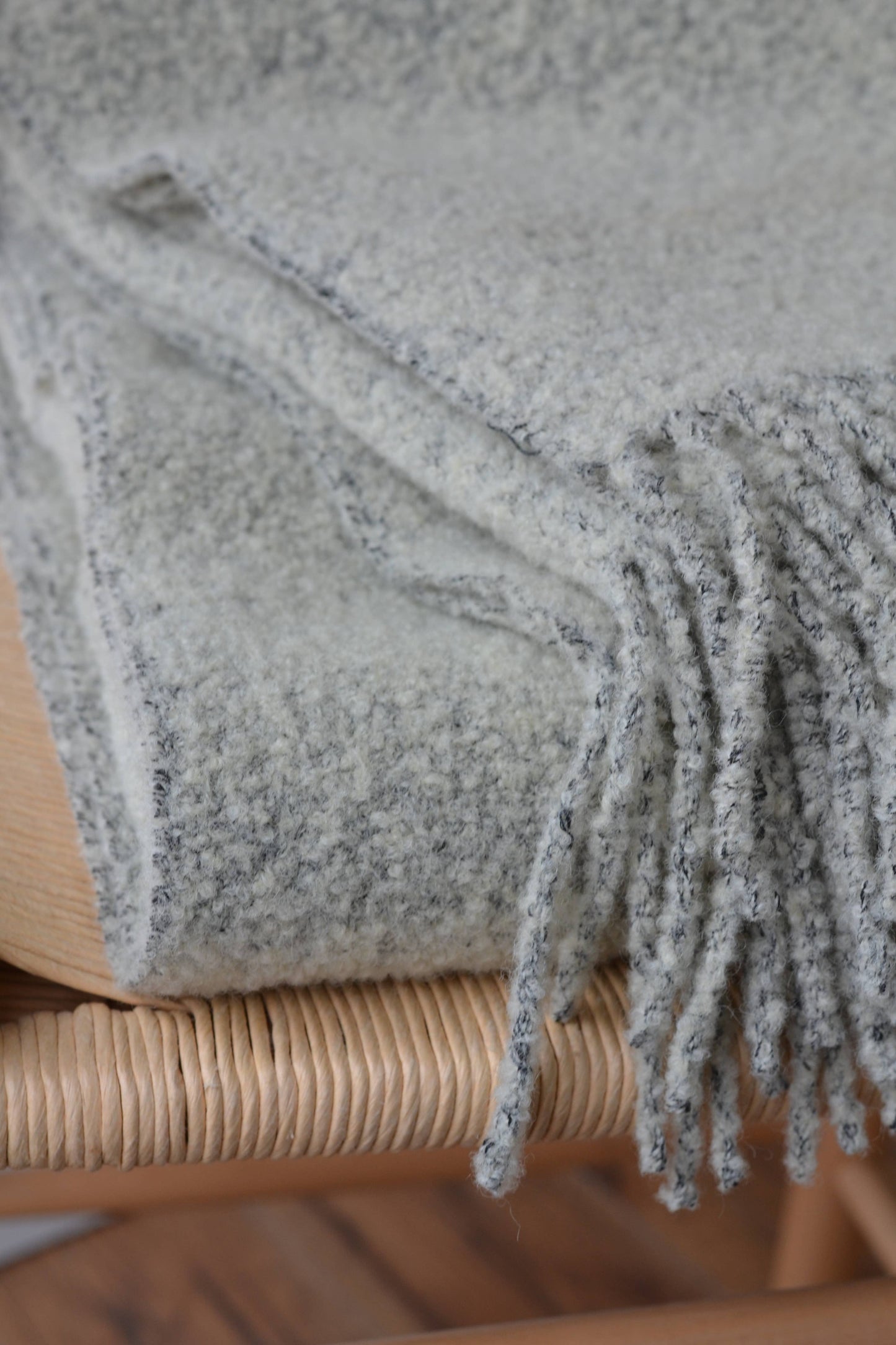 Baldwin Wool Boucle Throw: Ivory