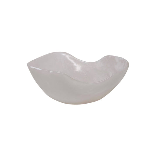 Sm White Fruit Bowl Resin Dia 13.4": White / RESIN