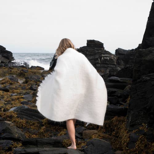 Luxe Mohair Throw: Cream