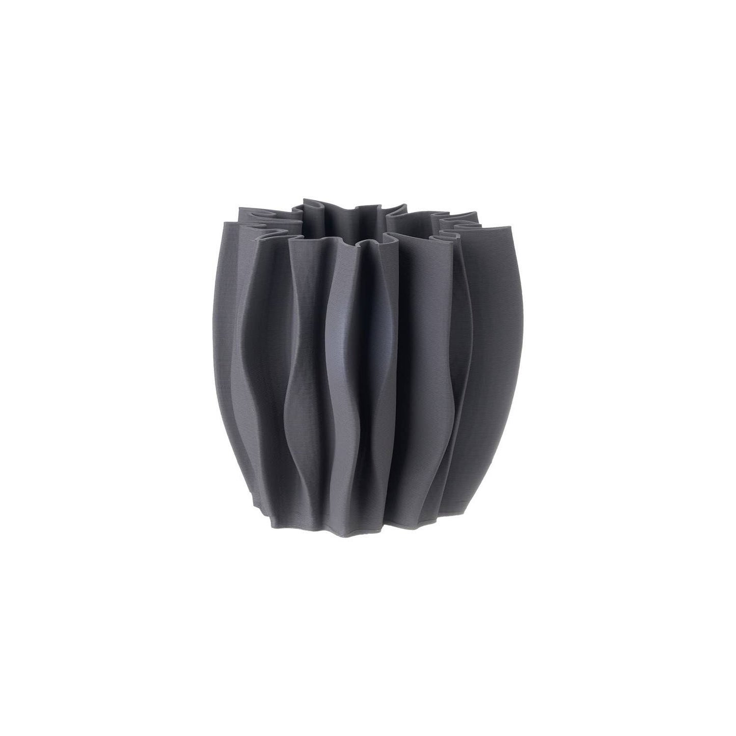 Ceramic Vase Dark Grey Dia 9": Dark Grey / Ceramic