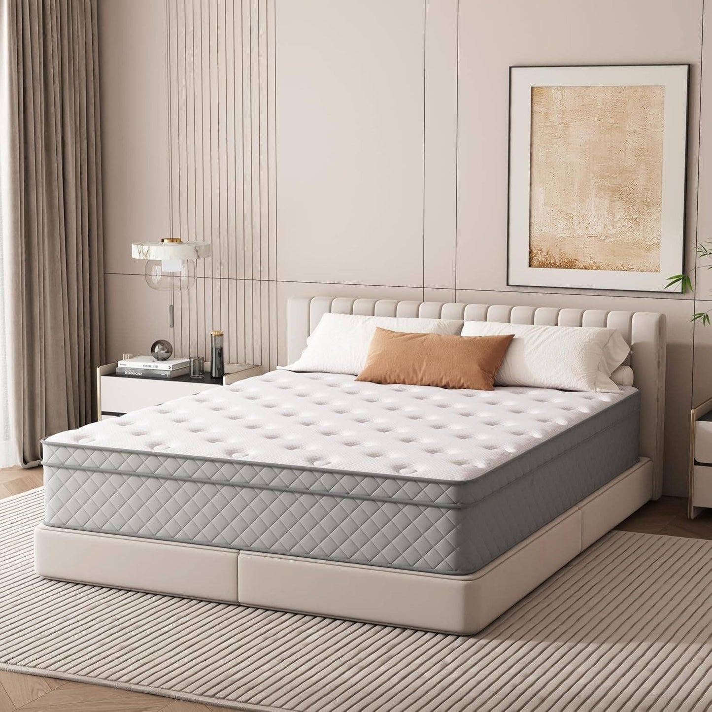 Queen Hybrid Mattress Cooling Gel, Medium-Firm, 12": Queen / 12 Inch