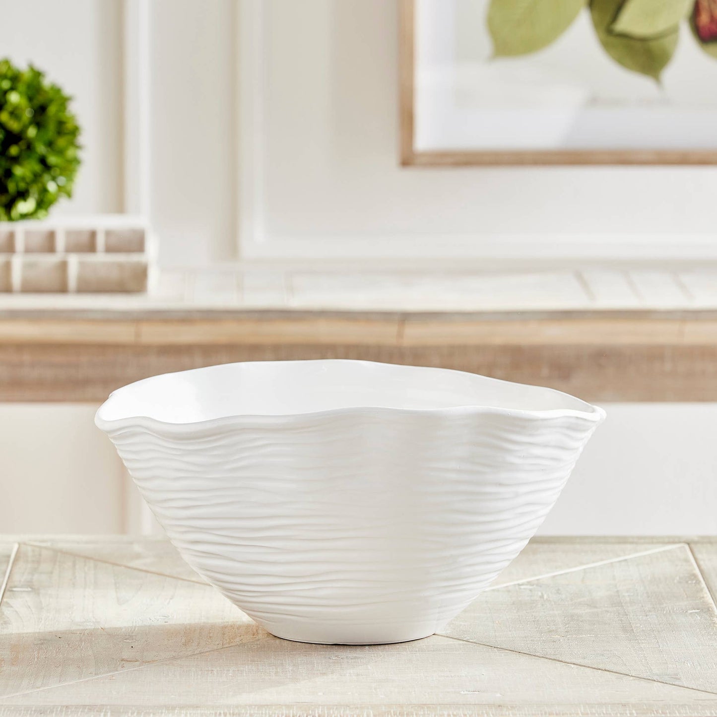 AMALFI DECORATIVE BOWL SMALL: WHITE / CERAMIC