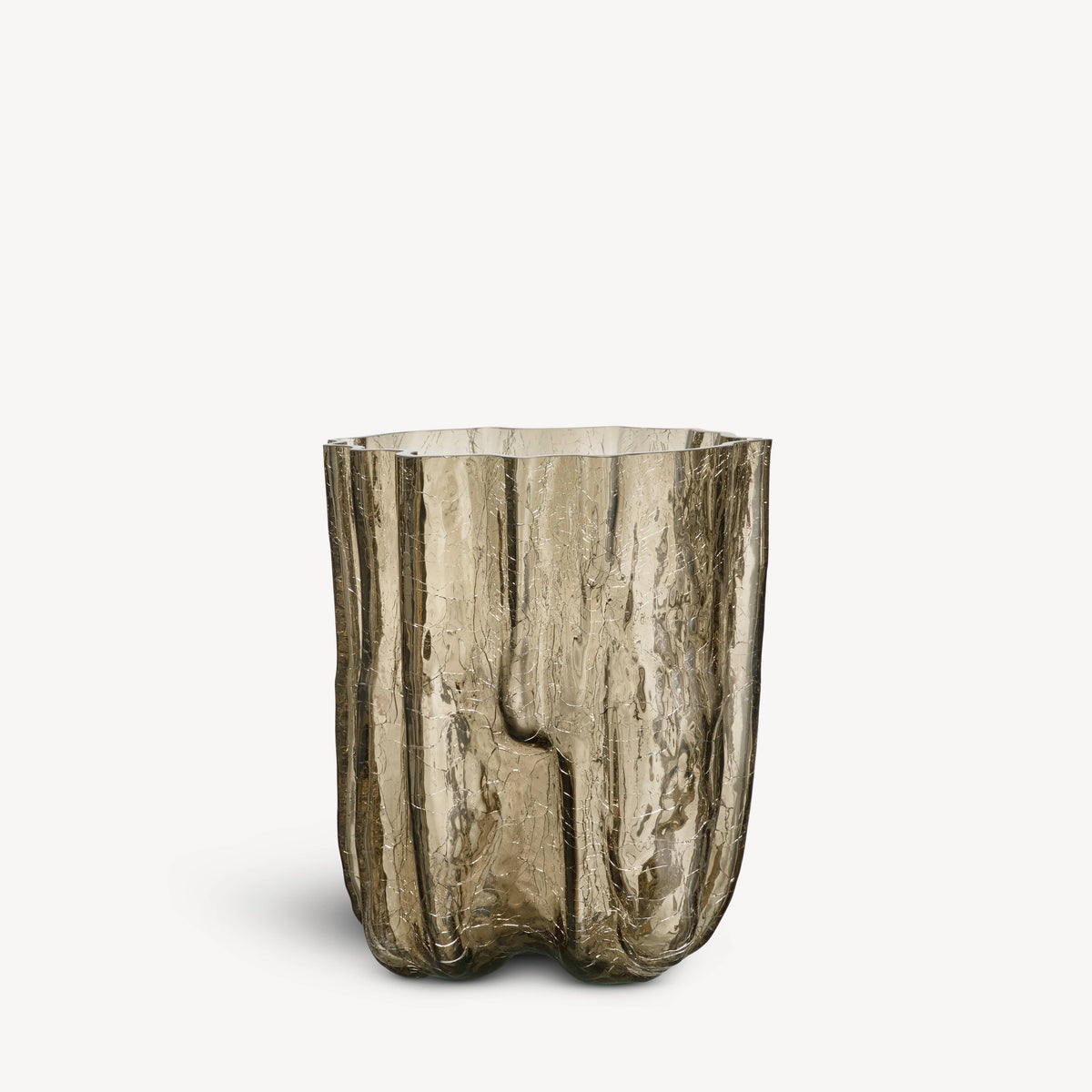 CRACKLE VASE TAUPE TALL