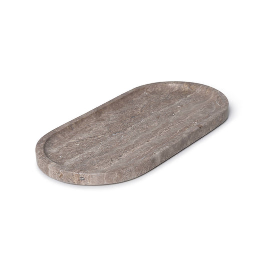 Titanium travertine tray oval 30x15cm