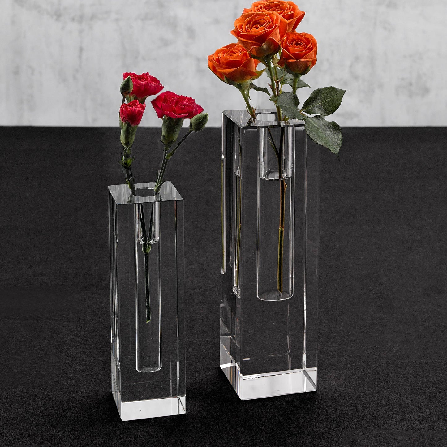 Donovan Handcrafted Square Optical Crystal 10" Vase