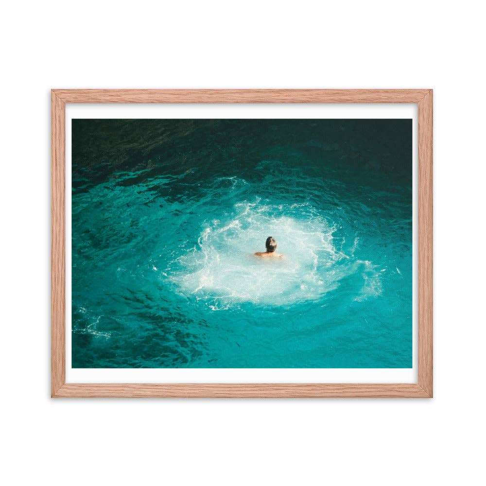 Dip - Framed Print: White / 18″×24″