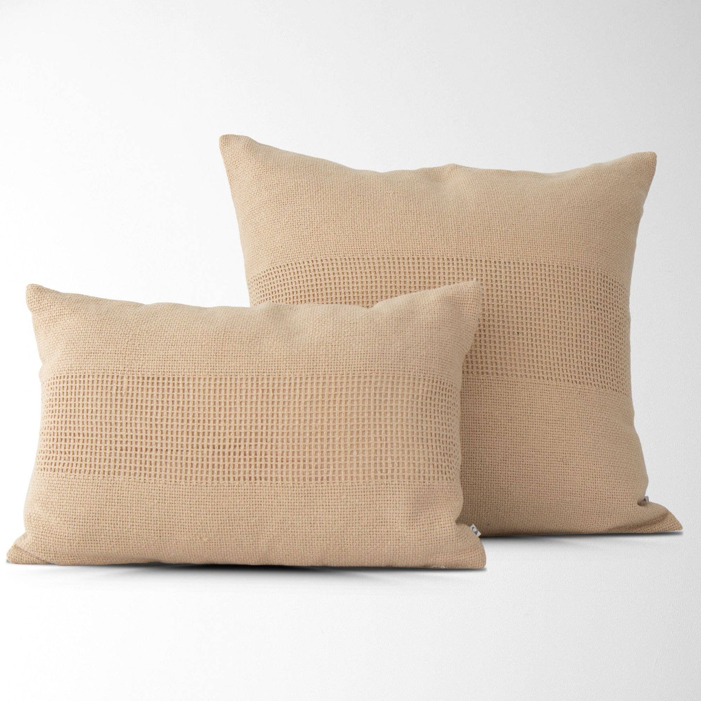 Lennox Woven Textured Pillow Cover: Cream / 20" X 20"