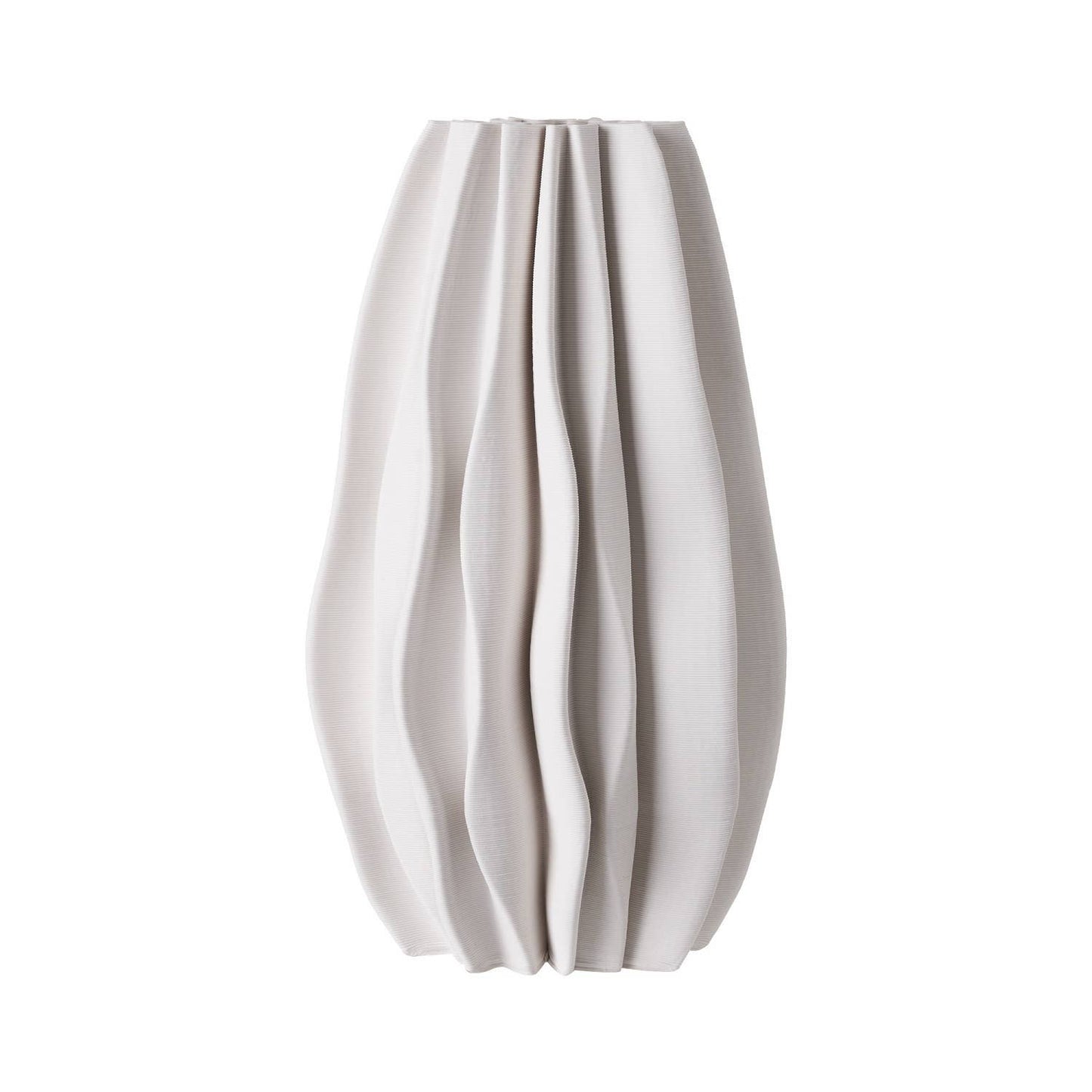Ceramic Vase White Dia 8": White / Ceramic