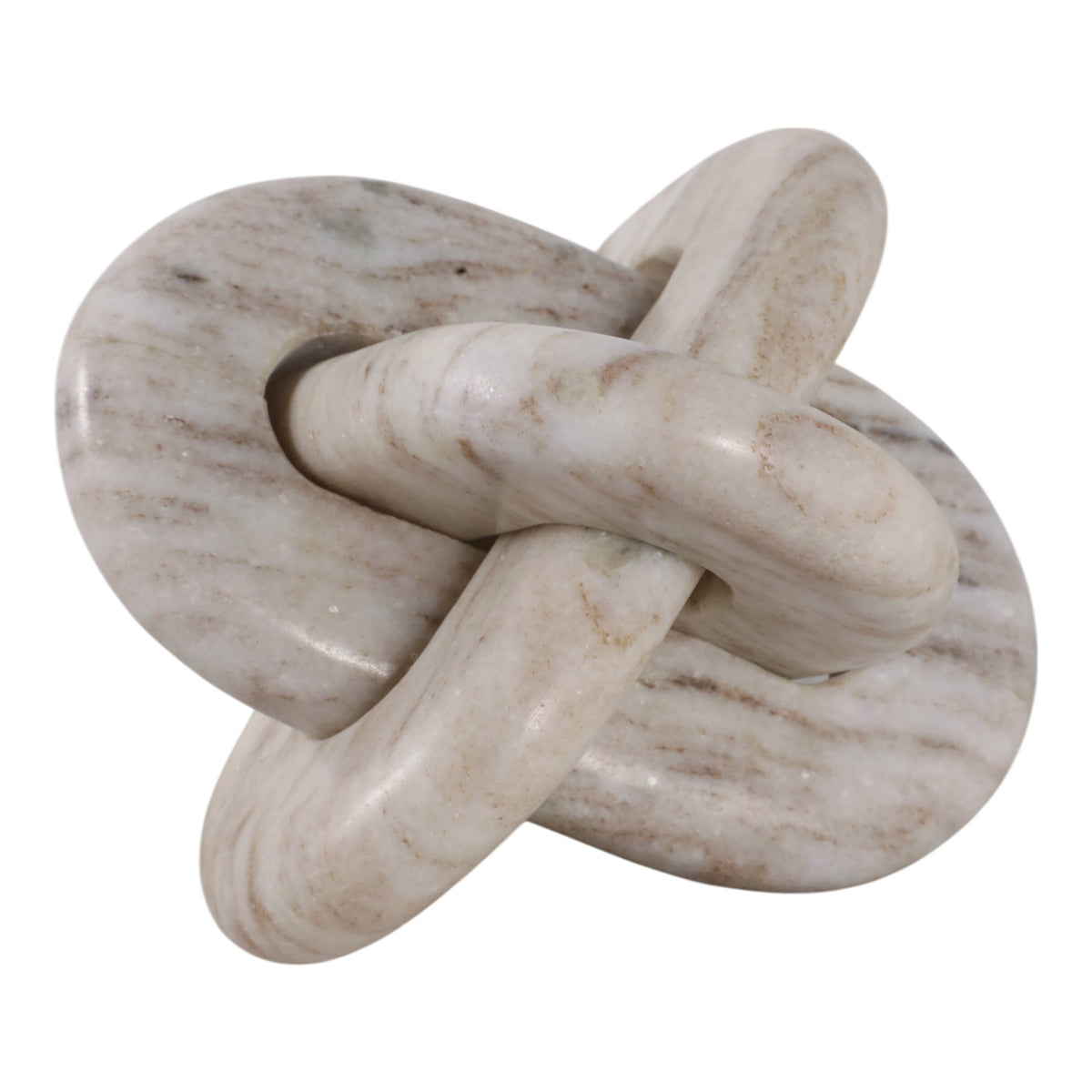 Decorative Object - Ivory Marble Modern Knot, 6 in.