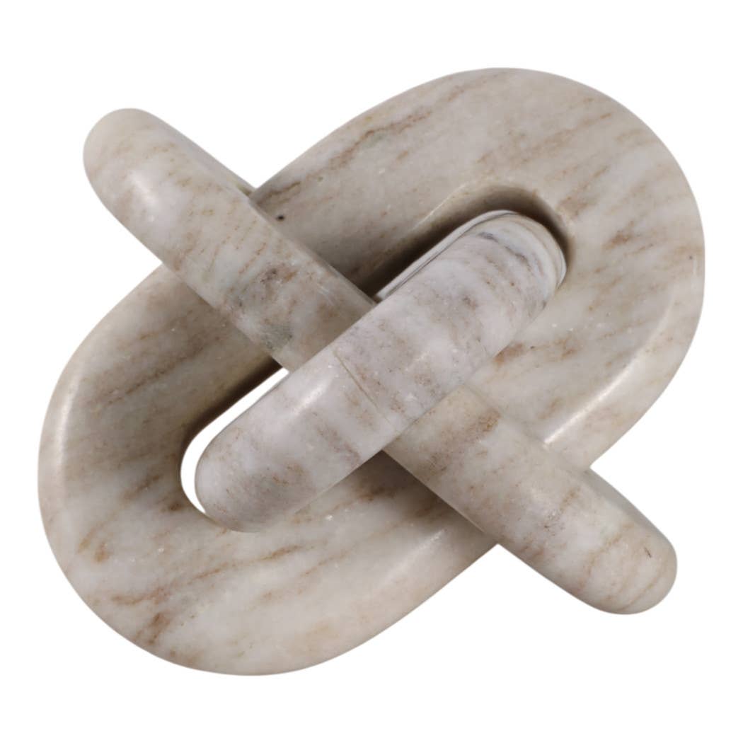 Decorative Object - Ivory Marble Modern Knot, 6 in.