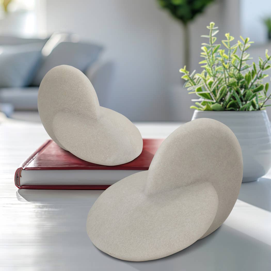 Decorative Objects Set of 2 - White Resin Modern, 8/11 in.