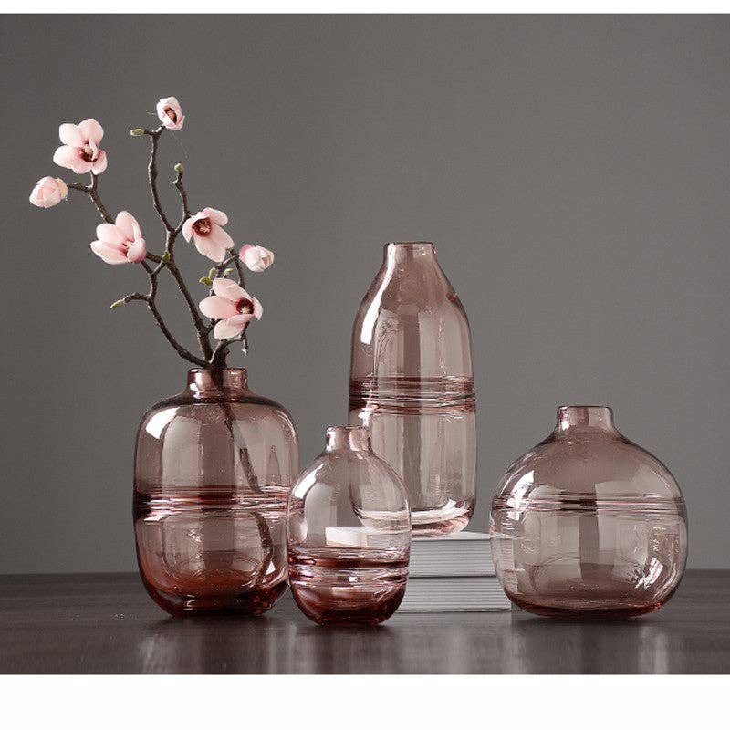 Thick Shadowy Unique Glass Vase: Blue / B