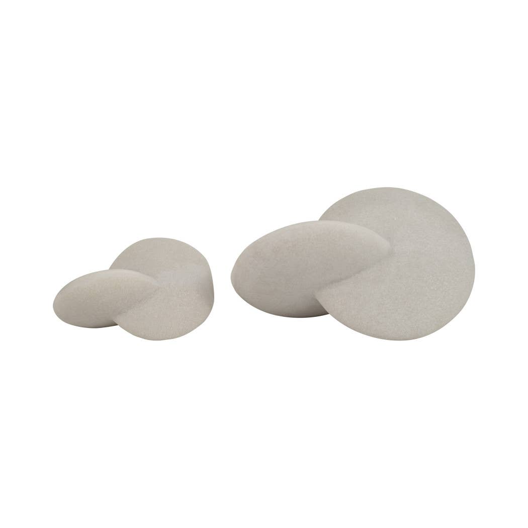 Decorative Objects Set of 2 - White Resin Modern, 8/11 in.