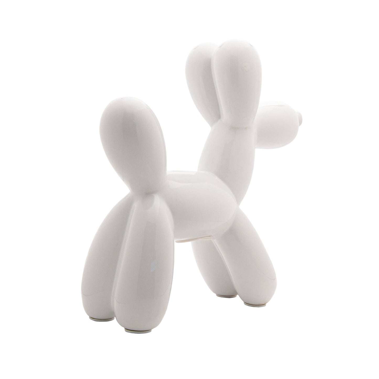 White Ceramic Dog Piggy Bank - 12" tall